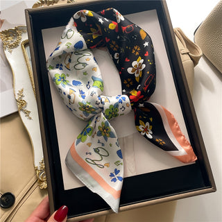 Satin Silk Patterned Scarf