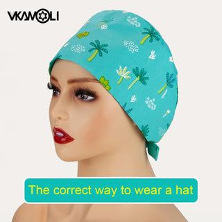 Bright-colored Printed Surgical Scrub Caps