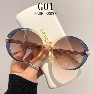 Retro Gradient Round Sunglasses Women