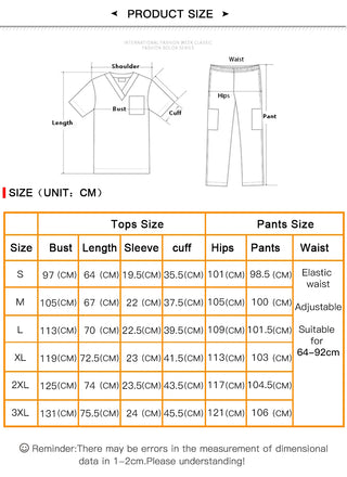 Men's Scrubs  V-neck Medical Uniform Set