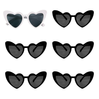 6/8 Pairs Heart Shaped Retro Sunglasses