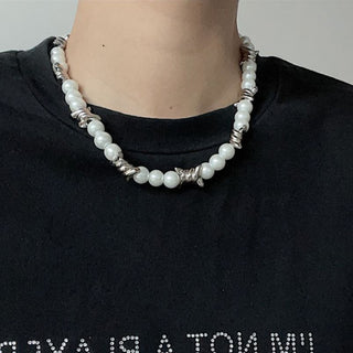 Pearl Rhinestones Necklace For Men