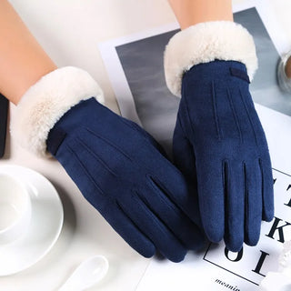 Leather Gloves with Fur