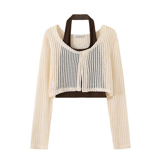 Y2K Halter Hollow Out Knit Top