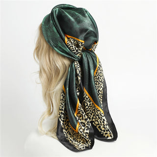 Printed Silk Satin Neckerchief Shawl Scarf