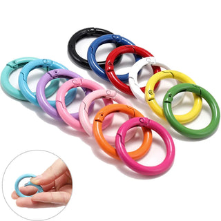 5Pcs/Lot 21 Colors Metal O Ring Spring Clasp Openable Round Carabiner