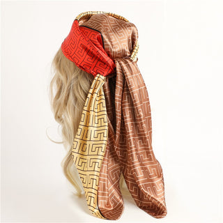 Printed Silk Satin Neckerchief Shawl Scarf