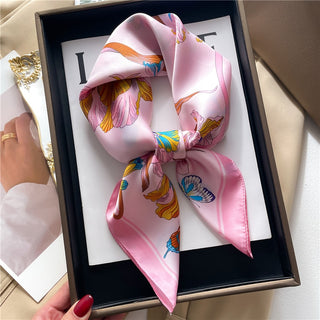 Satin Silk Patterned Scarf