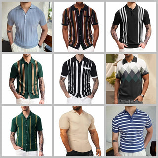 Knitted Striped Polo Shirt (See more options)