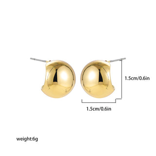 Stainless Steel Gold Plated Big Chunky Waterdrop Earrings