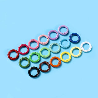 5Pcs/Lot 21 Colors Metal O Ring Spring Clasp Openable Round Carabiner