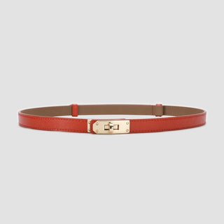 Leather Gold Knot Buckle Waist Belt