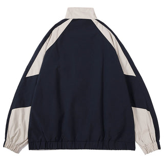 Hip Hop Color Block Windbreaker Varsity Jacket