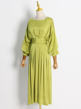 Lantern Sleeve Midi Dress