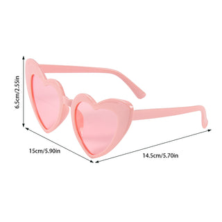 6/8 Pairs Heart Shaped Retro Sunglasses