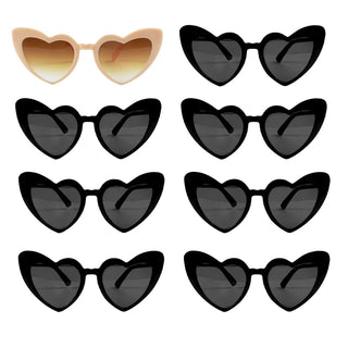 6/8 Pairs Heart Shaped Retro Sunglasses