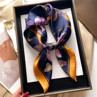 Satin Silk Patterned Scarf