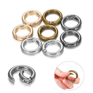 5Pcs/lot Metal O Ring Spring Clasps Round Carabiner Keychain