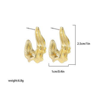 Stainless Steel Gold Plated Big Chunky Waterdrop Earrings