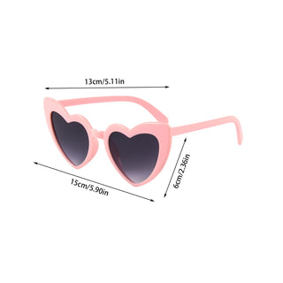 6/8 Pairs Heart Shaped Retro Sunglasses