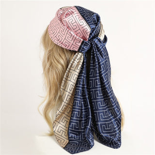 Printed Silk Satin Neckerchief Shawl Scarf