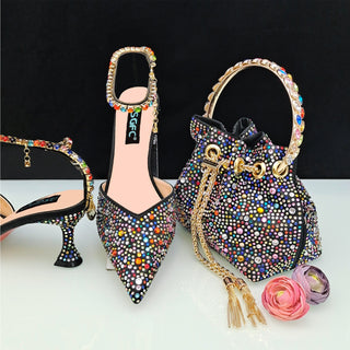 Women's Rhinestone Shoes And Bag Set (See more options)