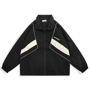 Hip Hop Color Block Windbreaker Varsity Jacket