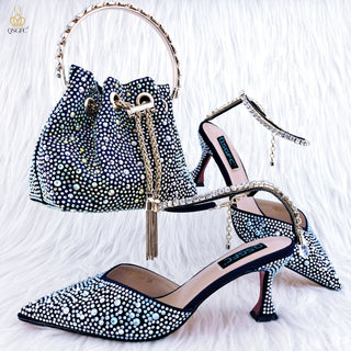 Women's Rhinestone Shoes And Bag Set (See more options)