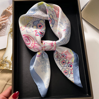 Satin Silk Patterned Scarf