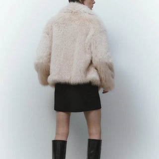 Fake Fox Fur Jacket Overcoat