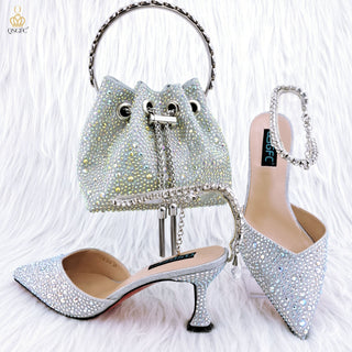 Women's Rhinestone Shoes And Bag Set (See more options)