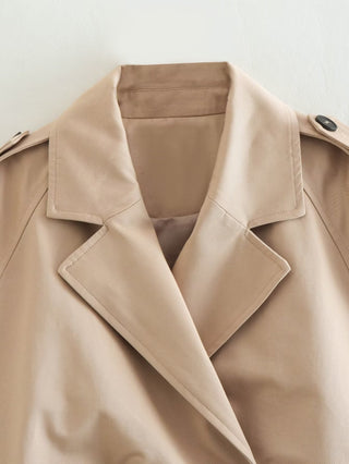 Cropped Long Sleeves Trench Coat