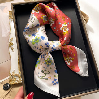 Satin Silk Patterned Scarf