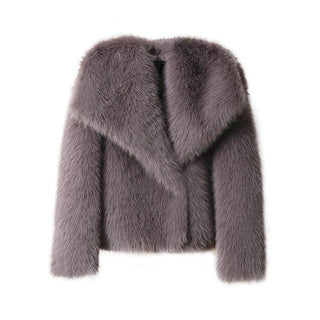 Fake Fox Fur Jacket Overcoat