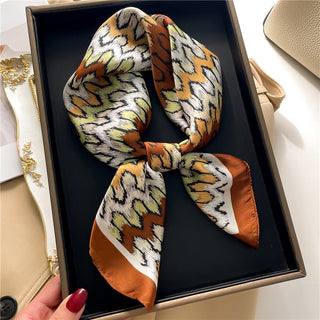 Satin Silk Patterned Scarf