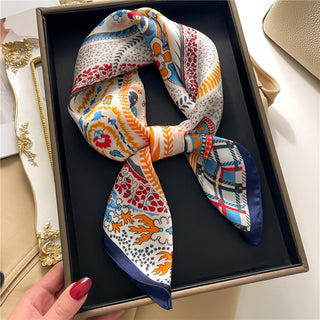 Satin Silk Patterned Scarf