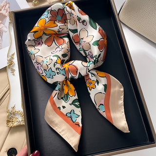 Satin Silk Patterned Scarf