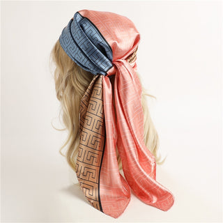 Printed Silk Satin Neckerchief Shawl Scarf