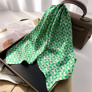 Satin Silk Patterned Scarf