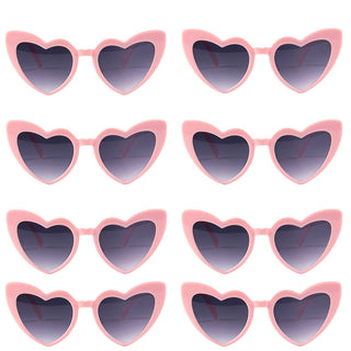 6/8 Pairs Heart Shaped Retro Sunglasses