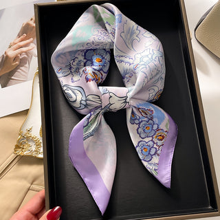 Satin Silk Patterned Scarf