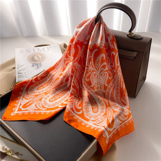 Satin Silk Patterned Scarf