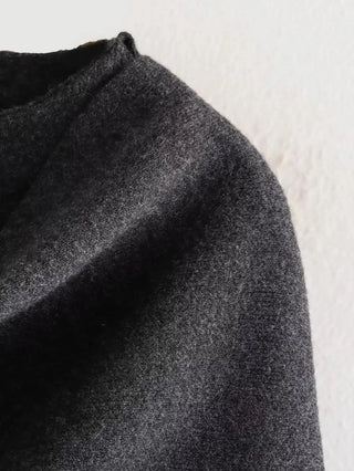 Wool Trench Scarf Collar Coat