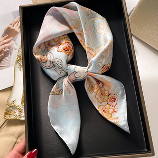 Satin Silk Patterned Scarf