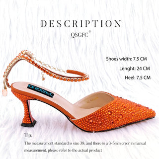 Women's Rhinestone Shoes And Bag Set (See more options)