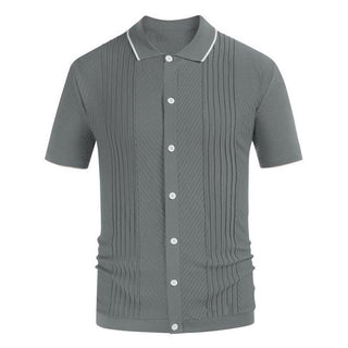 Knitted Striped Polo Shirt