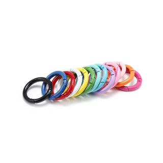 5Pcs/Lot 21 Colors Metal O Ring Spring Clasp Openable Round Carabiner