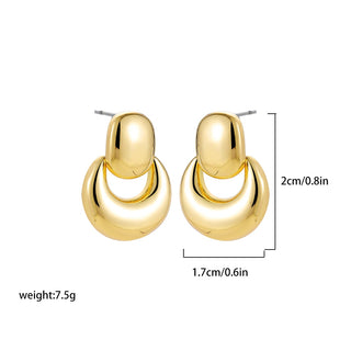 Stainless Steel Gold Plated Big Chunky Waterdrop Earrings