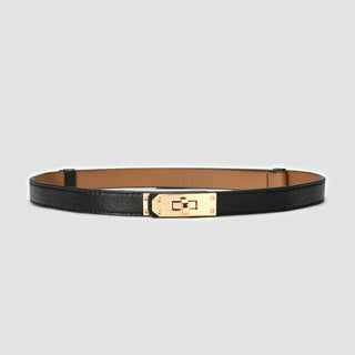 Leather Gold Knot Buckle Waist Belt