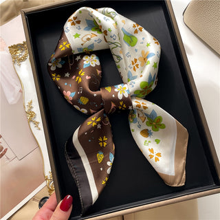 Satin Silk Patterned Scarf